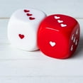 thumbnail image 4 of 2 Pieces Opaque 25mm Six Sided Set Heart Pattern Roleplaying Table Game, 4 of 10