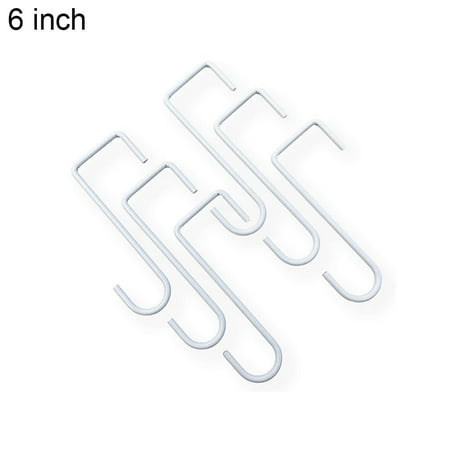 

Opolski 6Pcs White Steel Hangers Indoor Flower Baskets Outdoor Fence Gardening Hooks