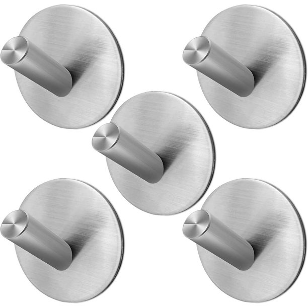 Ganchos adhesivos, ganchos de toalla resistente gancho de pared compatible con colgar con 304 de acero inoxidable compatible con ducha baño de cocina ideal de oficina Afortunado Sencillez