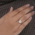 thumbnail image 2 of Cora Jewellery 2CT Tulip Setting Heart Moissanite Solitaire Engagement Ring For Women, 18K White Gold, 2 of 5