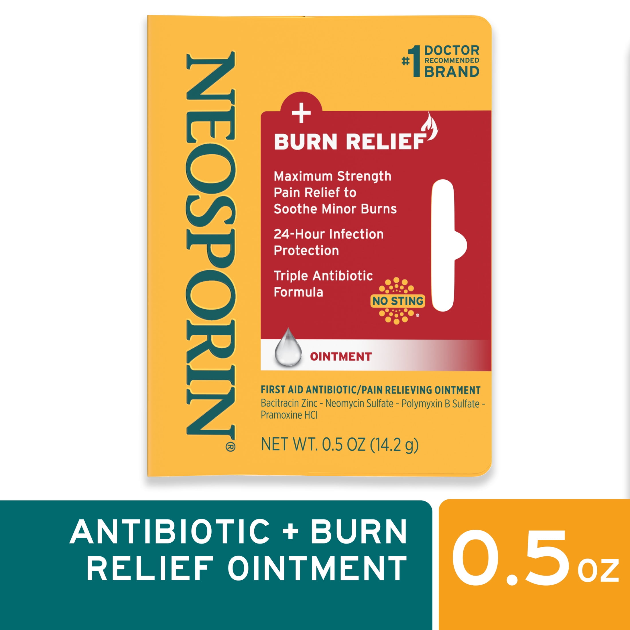 Neosporin + Burn Relief First-Aid Triple Antibiotic Ointment, .5