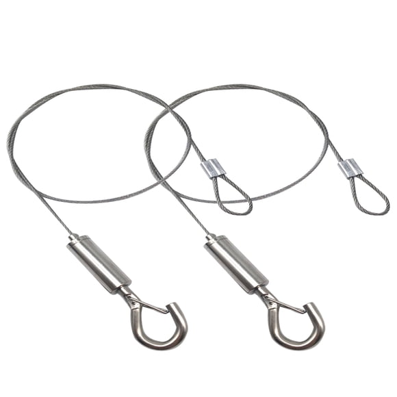 EeaseMX 2 lámparas colgantes de 120 cm para acuario, para techo, con cuerda de alambre y cierre de rosca (plateadas)