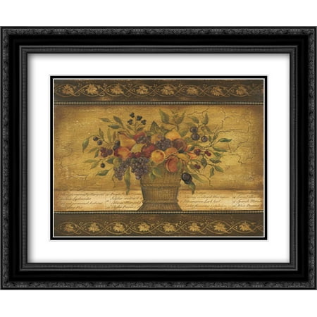Kimberly Block Old World Abundance I 2x Matted 24x20 Black Ornate Framed Art Print by Poloson, Kimberly ()
