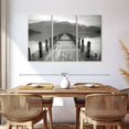 thumbnail image 3 of Elephant Stock Lake Pier I Wall Art - Horizontal Multi Panel Canvas - Living Room Wall Decor - Nautical Multi Panel - Black And Gray Decor By Photoinc Studio - 57" x 36", 3 of 8