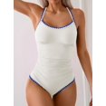 thumbnail image 3 of Traje de baño de una pieza para mujer, con pliegues, control de barriga, 3 of 4