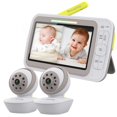 thumbnail image 1 of Moonybaby Low EMF Monitor de bebé con reducción de ruido automático HD de 5 pulgadas con 2 cámaras PTZ sin WiFi de largo alcance, pantalla dividida, visión nocturna automática, conversación bidireccio, 1 of 5
