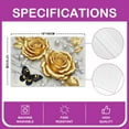 thumbnail image 3 of 3D Gold Rose Floral Place Mats Set of 4 for in Door Dinning for Girls, Chic Butterfly Table Place Mats for in Door Dining, Luxury Pearl Print Table Mats for Dining Table, Luxurious Kitchen Decor, 3 of 4