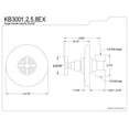 thumbnail image 2 of Kingston Brass Kingston Brass Soupape de Régulation du Volume de la Paroi Elinbar, 2 of 2