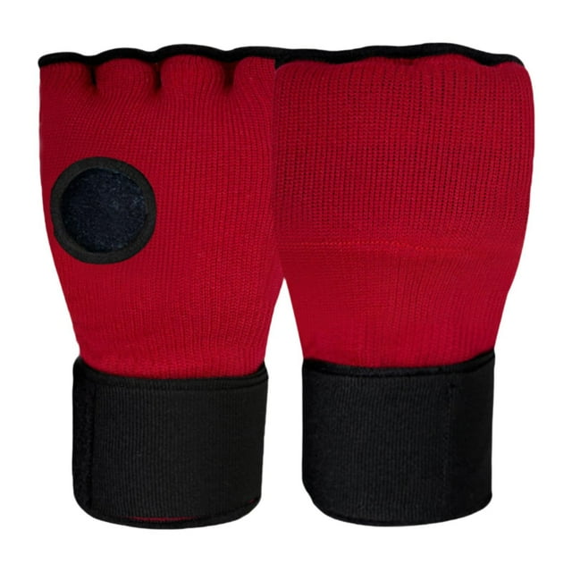 Almencla Gants de Boxe en Gel Demi-Doigt pour Exercice MMA Rouge Foncé