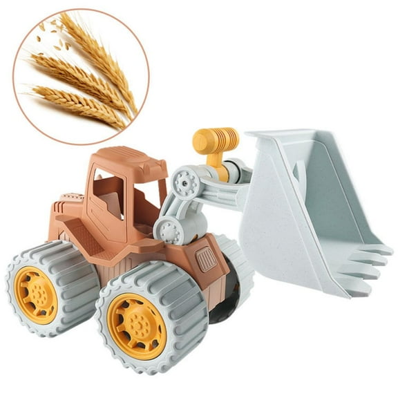 Esaierr Toddler Car Toys Kids Bulldozer Beach Toys Car Wheat Straw Skidding Simulation Excavator 3 year Old Kids Baby Toys Car Gifts