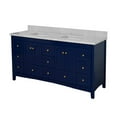 thumbnail image 2 of Abbey 72" Double Bathroom Vanity with Royal Blue Cabinet and Carrara Marble Top, 2 of 6
