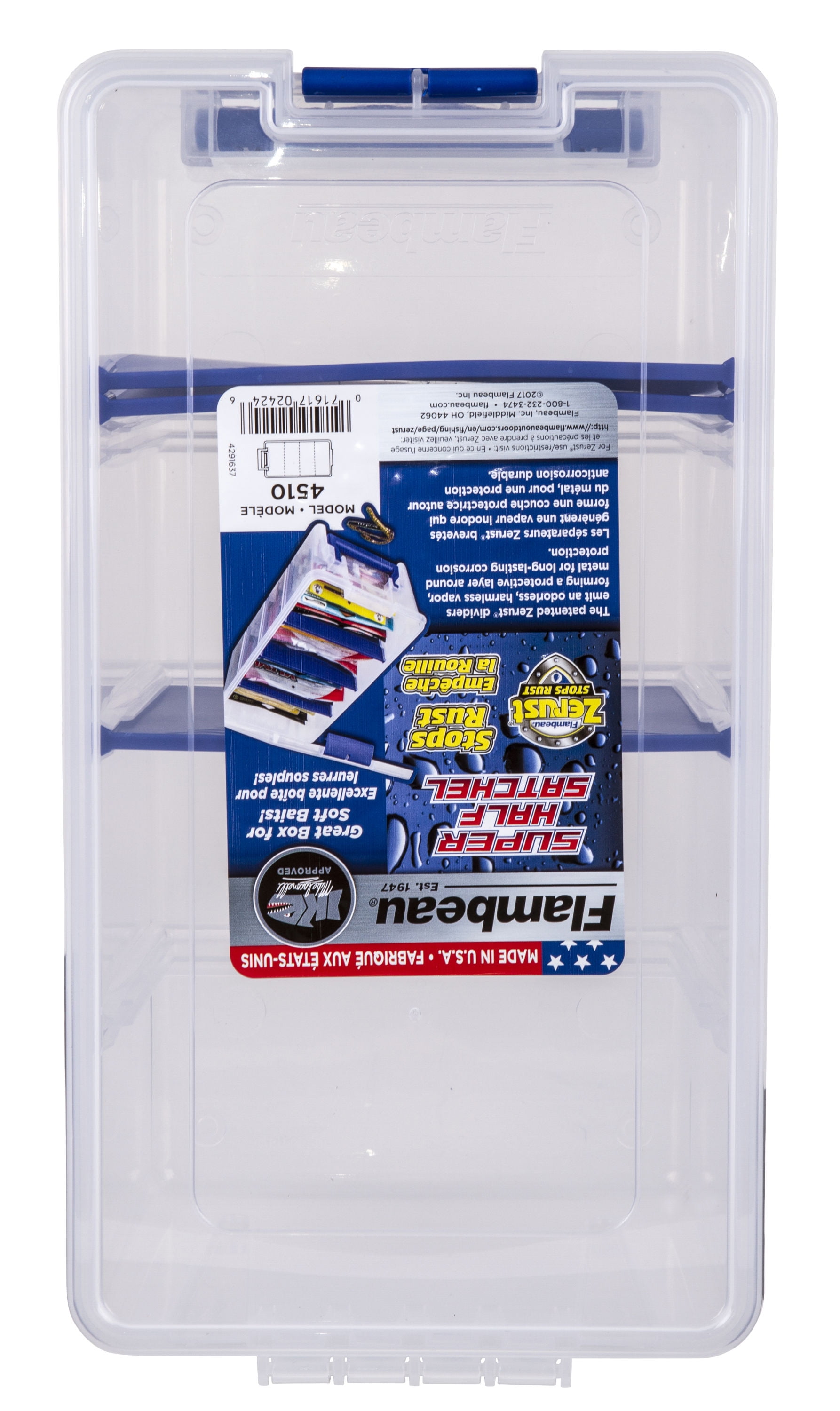 (2 pack) Flambeau Outdoors Super Half Satchel, Fishing Tackle and Gear Storage, Large, Clear