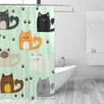thumbnail image 2 of FREEAMG Cute Cartoon Cat Shower Curtain with Hooks, Waterproof Washable Fabric Shower Curtain for Bathroom Bathtub Decor, 60"x 72", 2 of 6