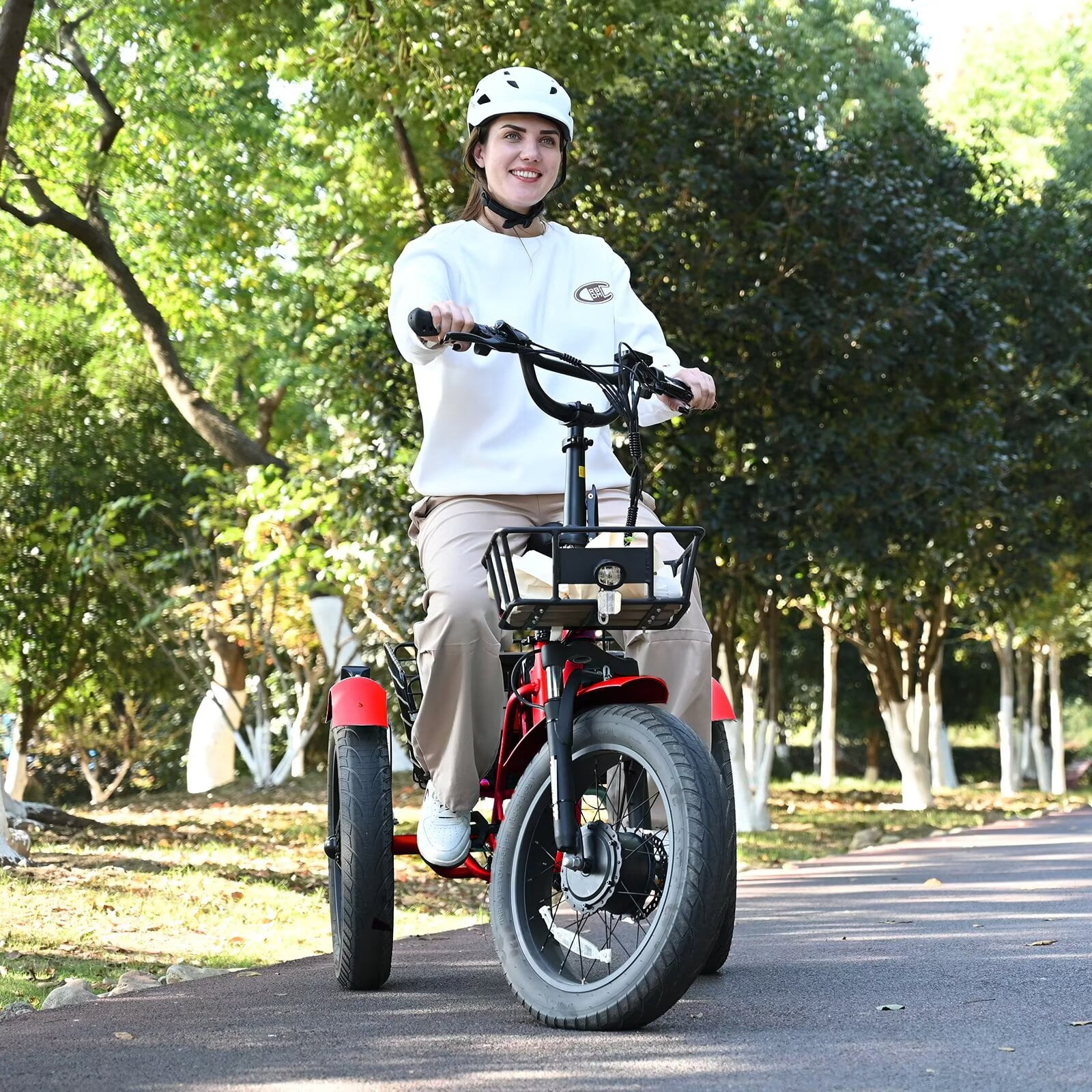 Lilypelle 7-Speed Electric Tricycle with 20" x 4" Fat Tires for Adults,500W 48V 14.5Ah Lithium Battery ,3 Wheels Electric bike with Front & Rear Basket for Men, Women,Senior