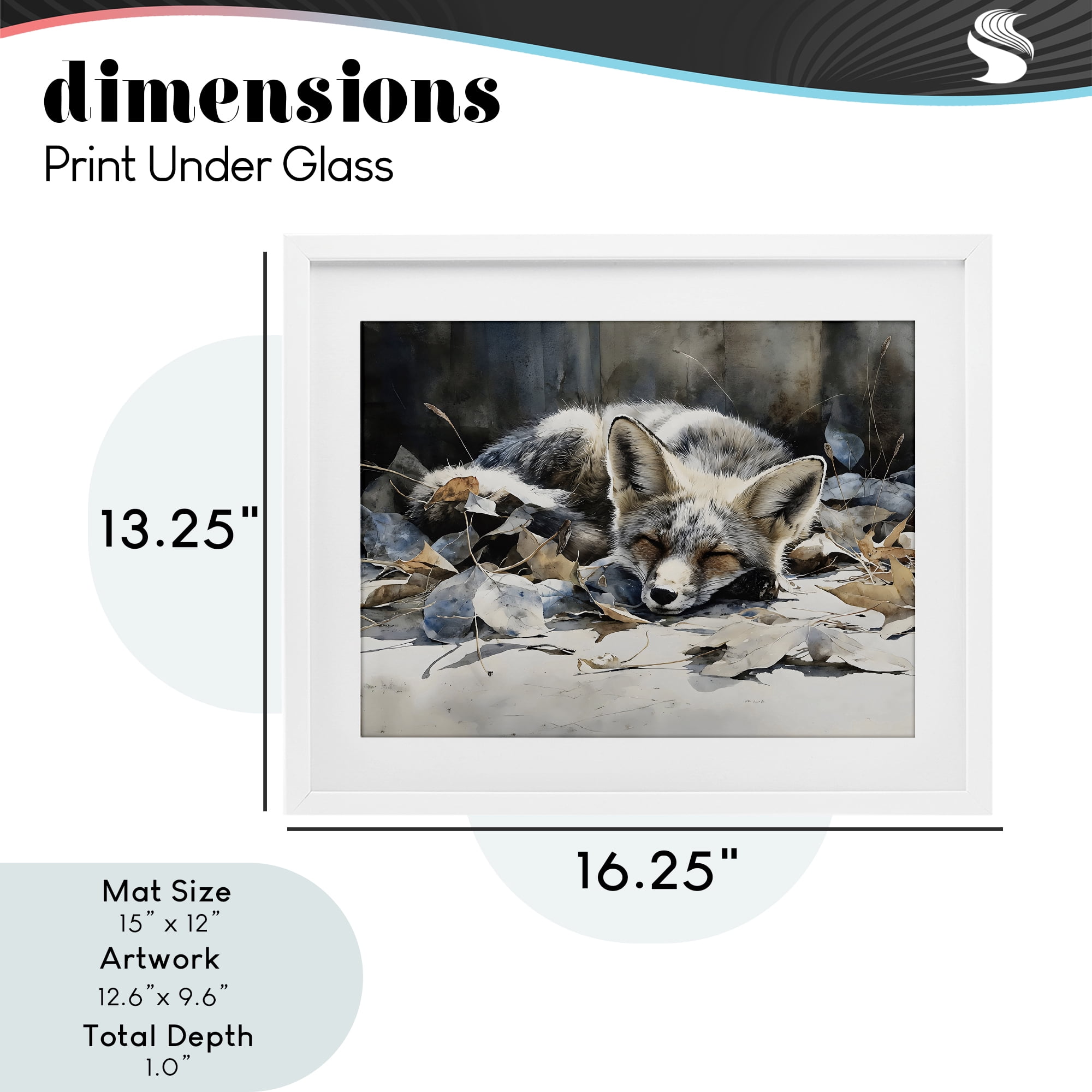 Stupell Industries Blue Fox Resting Among Leaves White Framed Print Under Glass, design by Franklyn Gregory