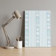 thumbnail image 4 of Ships Next Day Canvas Wall Art 12"x16",Sky Blue Striped Coastal Wood Framed Canvas Print Painting,Nautical Beach Starfish Shell Ready to Hang Small Picture Wall Decor for Bathroom Hallway Dining Room, 4 of 9