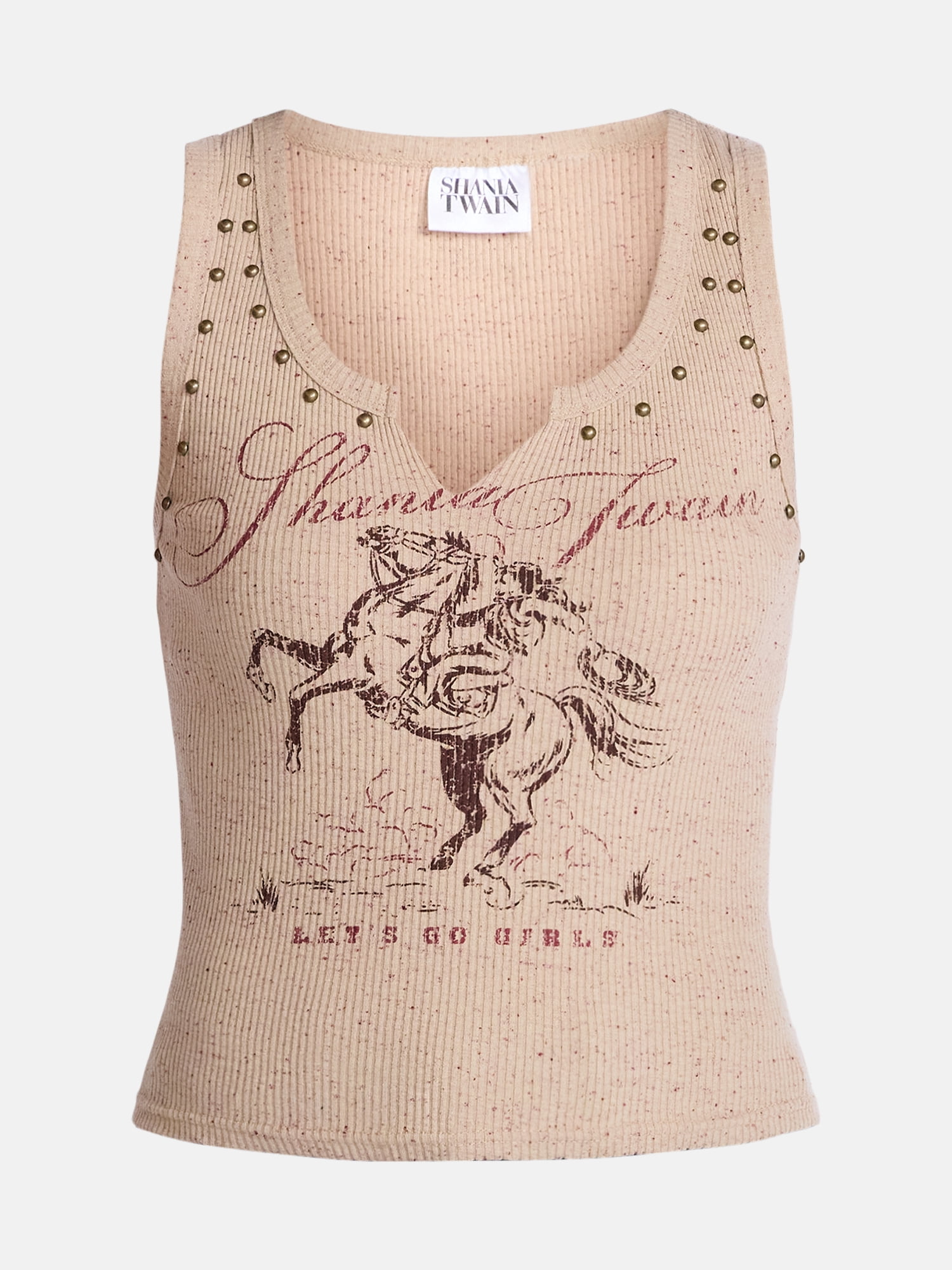 Shania Twain Women's Studded Graphic Tank Top, Sizes XXS-4X