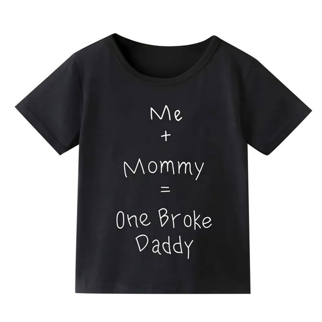 TZEWGL T-Shirts For Toddler Letter Print Short Sleeve Crew Neck Clothes For Toddlers size 4-5T
