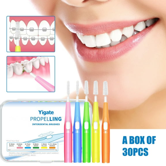 Tooth Gap Brush Safe Ergonomic Telescopic Health Care Interdental Brush ,Random Color