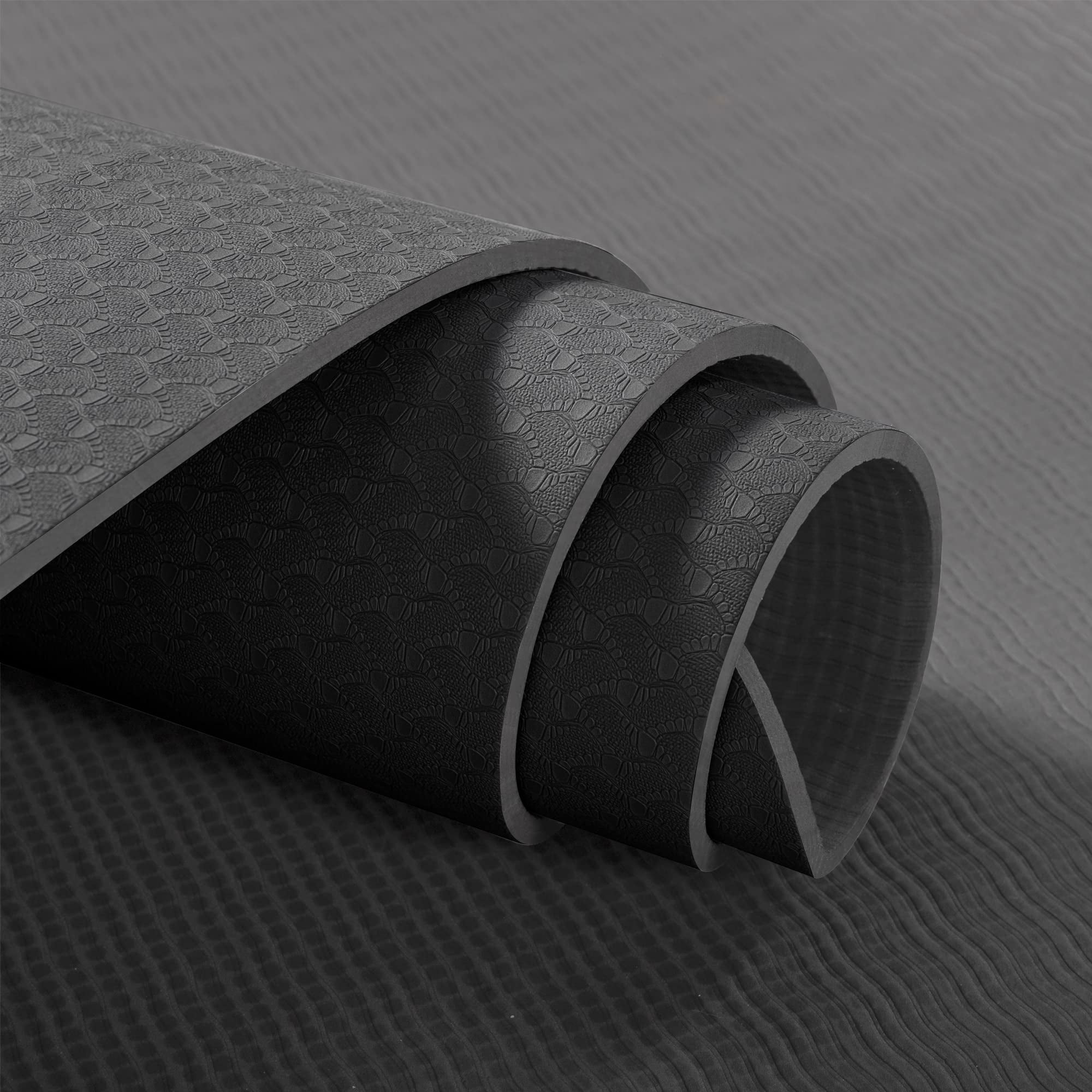 Yoga Mat Black 72"x24" Non-Slip Pilates Fitness Exercise Mat