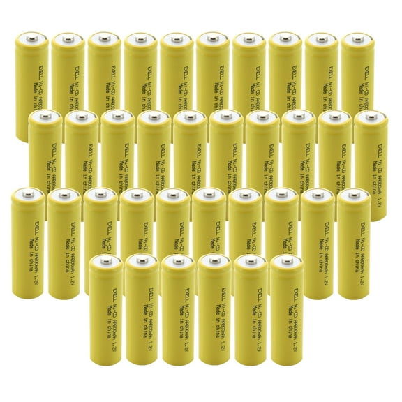 36pc AA 1.2V 800mAh NiCd Rechargeable Button Top Assembly Cell Batteries