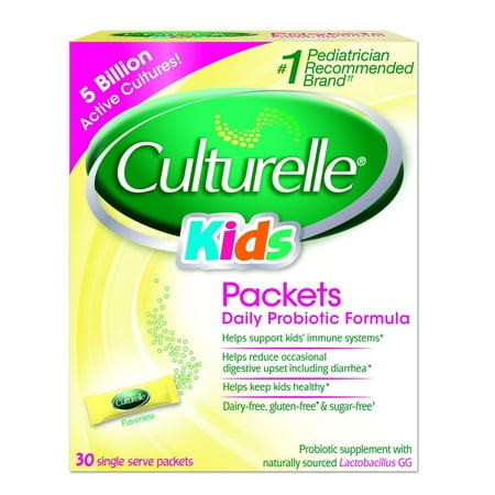 Culturelle Kids Packets Daily Probiotic Formula, One Per Day Dietary Supplement, Contains 100% Naturally Sourced Lactobacillus GG –The Most Clinically Studied Probiotic†, 30 Count