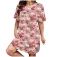 thumbnail image 4 of WJHWSX Nightgowns for Women,Womens Nightgown,Slip-On,Breathable,Printed,Pink,3XL(US:14), 4 of 5