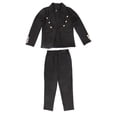 thumbnail image 2 of Traje de negocios de color puro para mujer, pantalones ajustados, cómodos, transpirables, de color liso, conjunto de traje de trabajo de oficina, negro L, 2 of 15