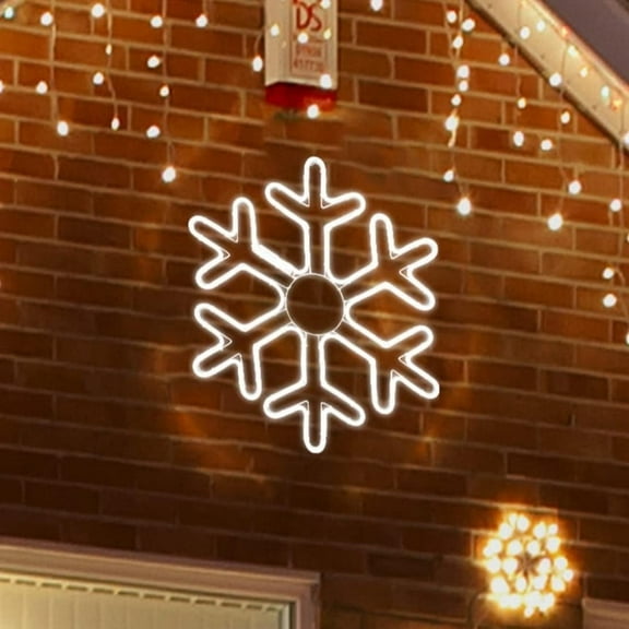 20"x17" 480 LED Snowflake Super-Bright White LEDs Outdoor Christmas Decoration with UL Standard Adaptor Waterproof for Outdoor Home Party Wall Hanging Holiday Christmas