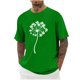 thumbnail image 1 of Blusas y camisas de manga corta con cuello redondo para hombre. Blusa de poliéster con hombros caídos y cuello redondo con estampado del Día de San Patricio., 1 of 3