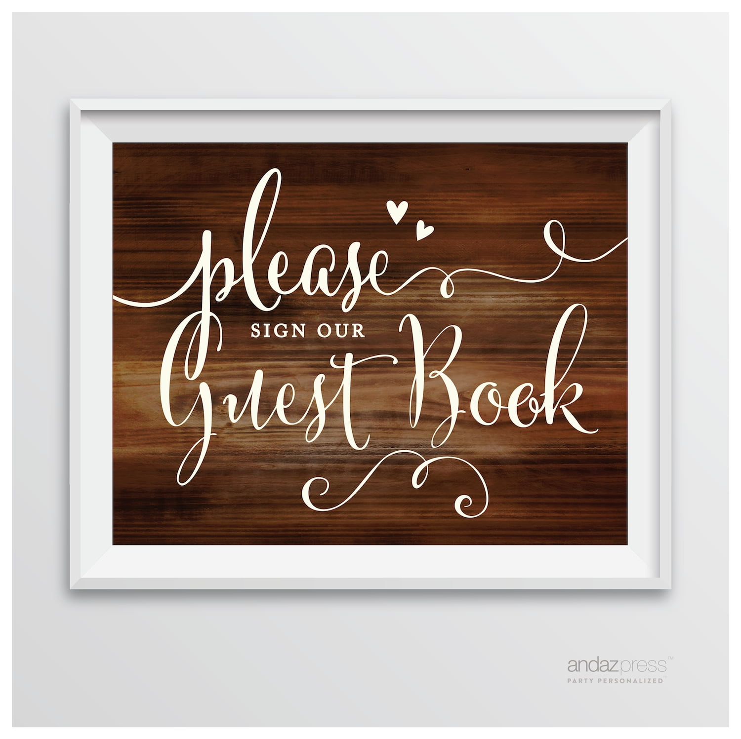 Sign Our Guestbook Rustic Wood Wedding Party Signs - Walmart.com