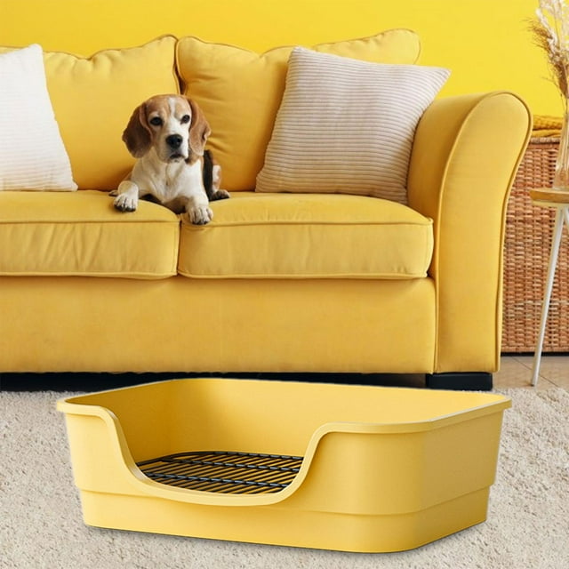 Caja de arena Abierta para gatos Fernando Entrada Baja Color Amarillo 47,5 x 35 x 15 cm