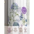 thumbnail image 6 of Watercolor Flowers Sheer Curtains 63 Inch Length 2 Panels for Living Room, Spring Floral Lavender Hydrangea Botanical Voile Kitchen Curtain Set, Luxury Privacy Drapes Window Treatment for Bedroom, 6 of 7