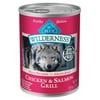 Blue Buffalo Wilderness High Protein Grain Free, Natural Adult Wet Dog Food, Salmon & Chicken Grill 12.5-oz can (pack of 12)