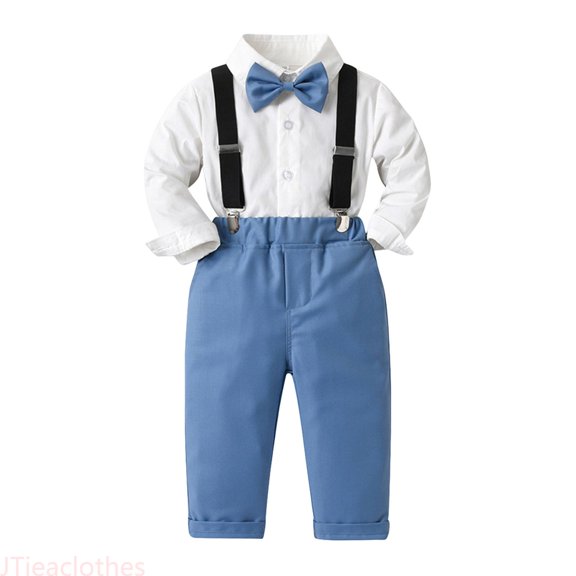 JTieaclothes Toddler Boys Long Sleeve Shirt Tops Pants With Tie Child Kids Outfits Party Dress,Boys Outfit Sets Sizes 18-24 Months