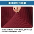 thumbnail image 6 of Ottoman Cover Slipcover Rectangle Fit Length 29"-34" Footrest Sofa Slipcovers Stool Cover Footstool Protector Covers Burgundy, 6 of 14