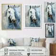 thumbnail image 4 of Designart "White Blue Horse Serenity Revealed Painting II" Animals Floater Framed Wall Decor, 4 of 7