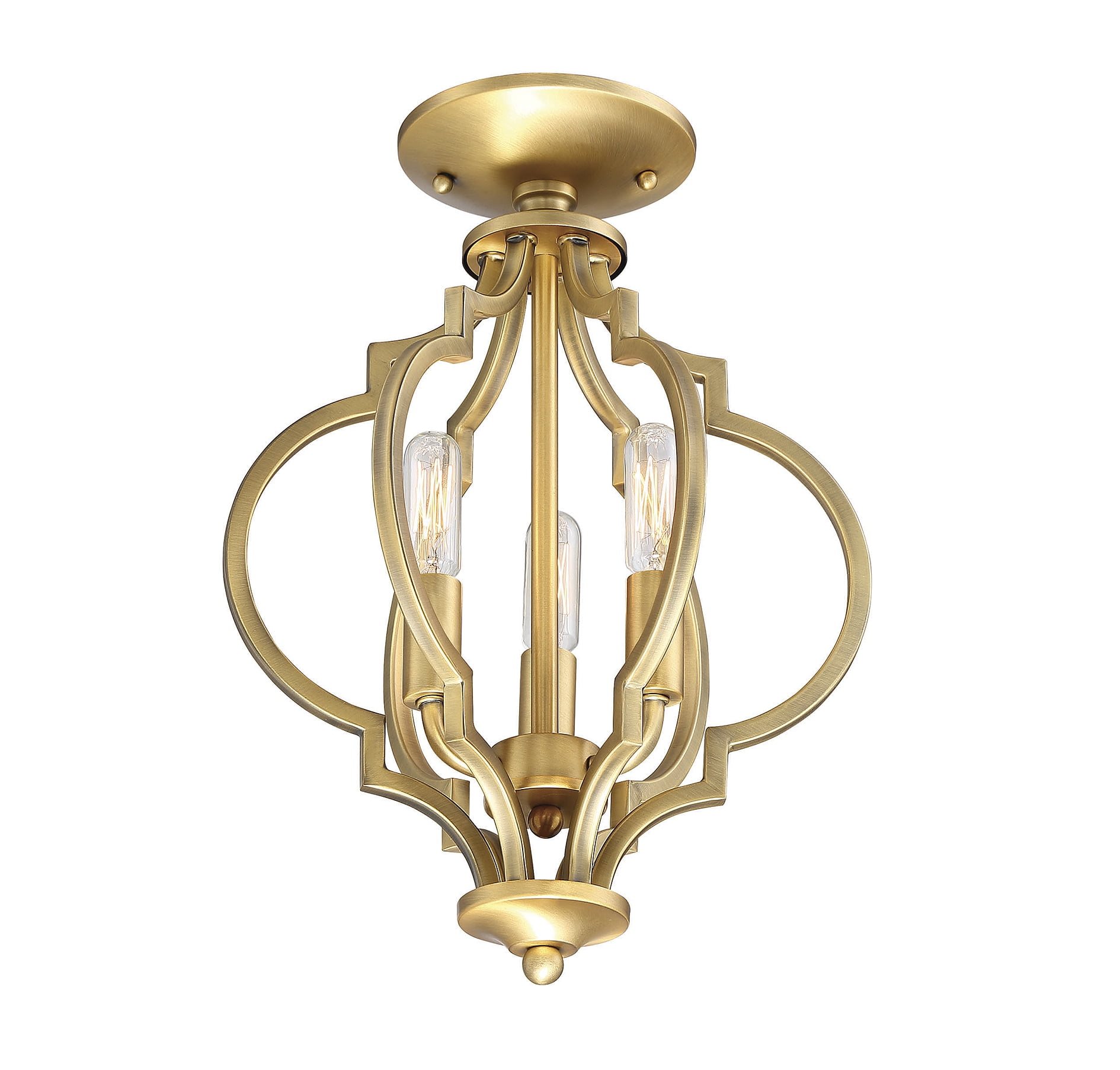 Trade Winds Lighting 3-Light Ceiling Light In Natural Brass