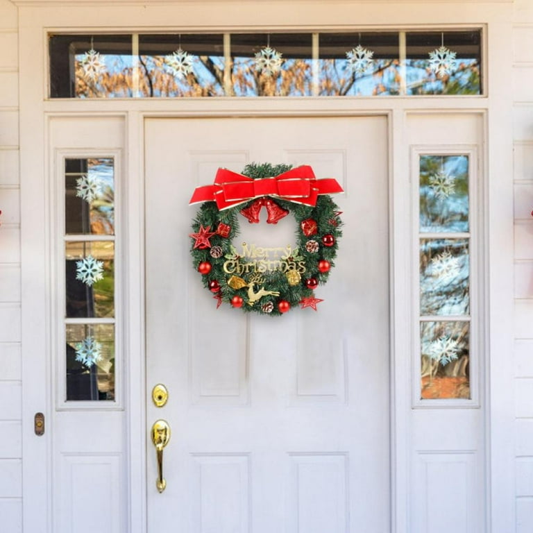 Christmas Wreath Artificial Merry Christmas Hanging Wreath Red