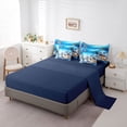 thumbnail image 5 of Feelyou Beach Sea Life Bedding Comforter Set for Kids Boys Girls, Tropical Coastal Animal Full Bedding Set, Blue, Blue Reversible, 7-Piece, 5 of 7