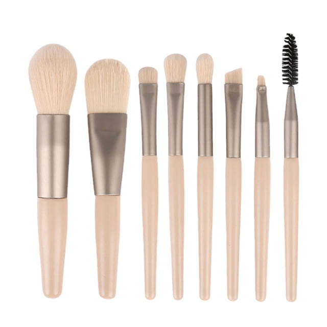 Juego de 8 brochas cosméticas de maquillaje, brocha para rubor, brocha para base, brocha para sombra Meterk Marfil