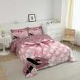 thumbnail image 3 of Erosebridal Pink Bowknot High Heels Bedding Twin Comforter Set,Dreamy Princess Down Comforter,Breathable Reversible Bedding Sets Twin with Comforter,Bling Room Decorative,3pcs, 3 of 8