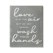 Stupell Industries Love and Germs in Air Wash Your Hands Phrase, 30 x 40, Design by Daphne Polselli