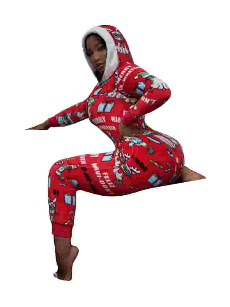Chain Print Sexy Zipper Long Sleeve Jumpsuits Chain Print Sexy Zipper Long Sleeve Jumpsuits