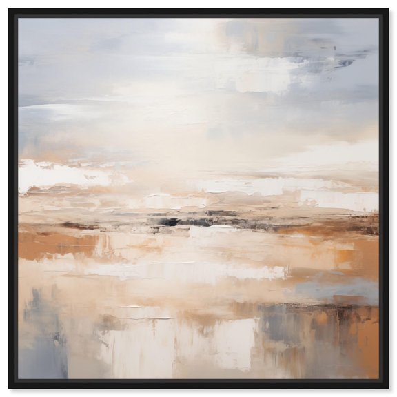 Tonal Strata Canvas Boho Golden Art by Art Remedy, Black Frame, 12 x 12