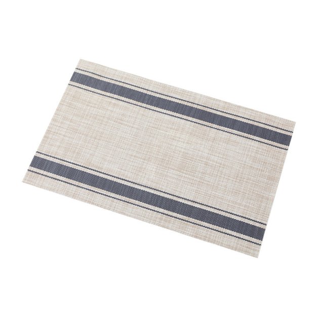 Pvc Sets de Table à Manger Set de Table Imperméable Résistant à la Chaleur Élégant Motif Rayé Idéal pour la Maison Cuisine Sets de Table Étanches