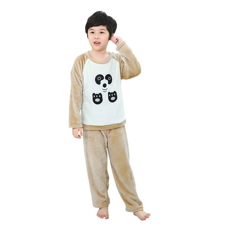 

Dadaria Baby Boys Girls Clothes 0-10Y Toddler Kids Cartoon Pajamas Winter Warm Coats Pants Outfits Set Khaki 130 Toddler