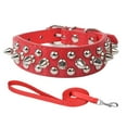 thumbnail image 3 of Spiked Dog Collar for Girls Boys, Mushroom Rivet PU Leather Cat Collars, Adjustable Metal Buckle Durable Training Studded Pet for Small Medium Large Terrier Breed Female Male, 3 of 9