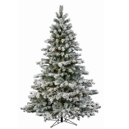 14' Pre-lit Flocked Aspen Artificial Christmas Tree - Warm White LED Lights