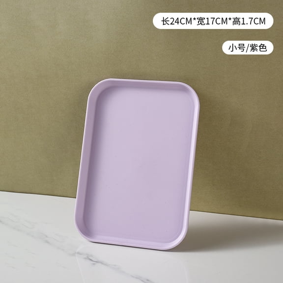suxuMhao Serving Trays - 3 Pack Purple Wheat Straw Trays, 9.4×6.9×0.6IN Food Tray for Coffee Table, Durable Serving Platters & Kitchen Tray Perfect for Party Gatherings,S Size